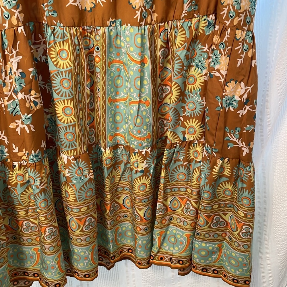 NWT Suzanne Betro dress ruffles tie front size XL - Picture 4 of 12